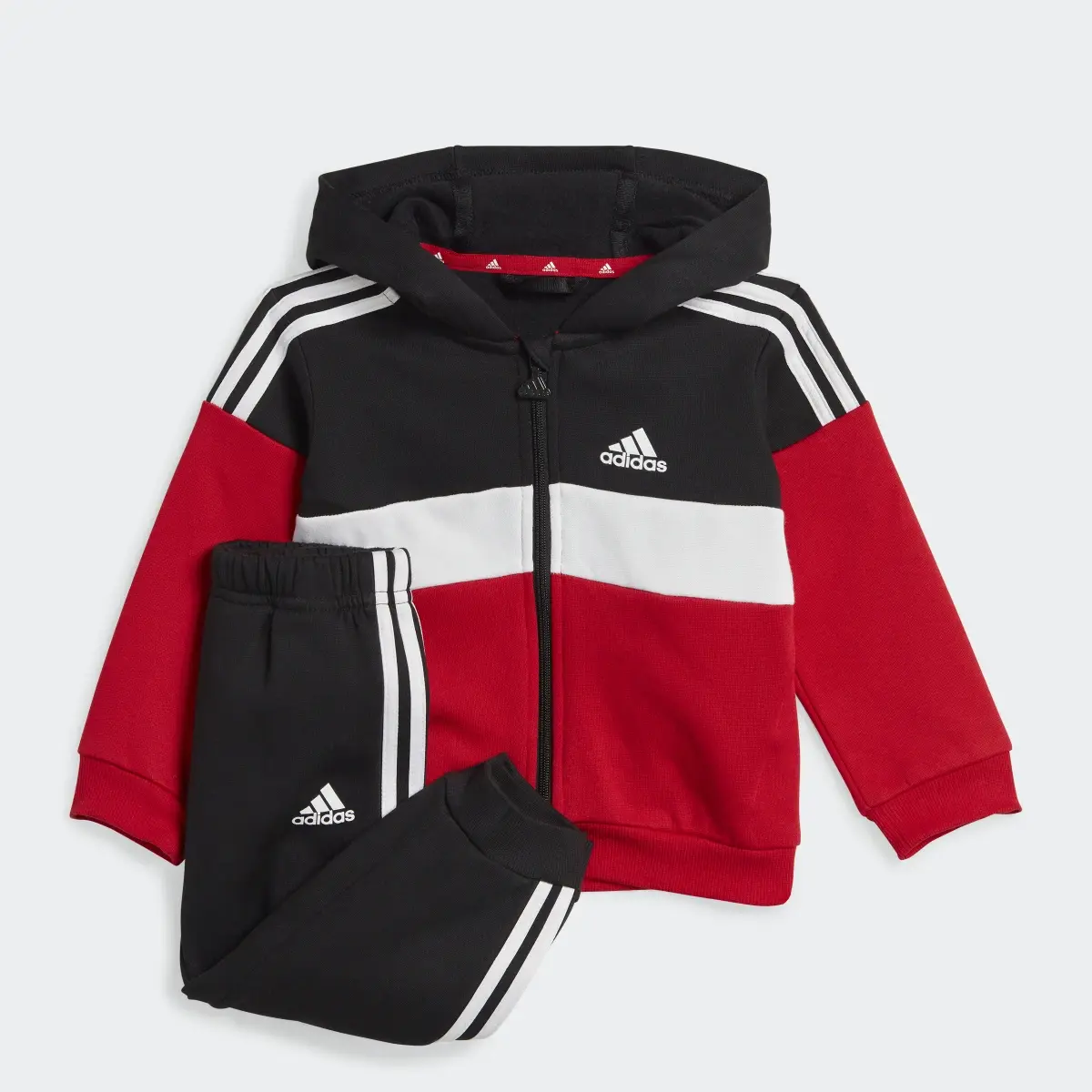 Adidas Tiberio 3-Stripes Colorblock Fleece Tracksuit Kids. 1