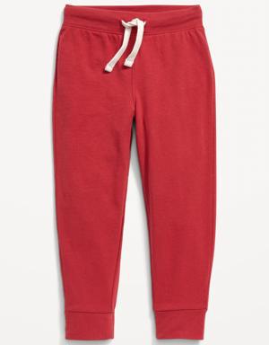 Unisex Functional Drawstring Solid Sweatpants for Toddler red