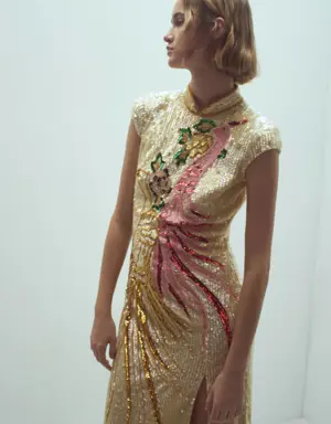 Sequin-embroidered design dress