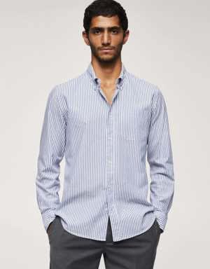 Chemise regular-fit coton rayures