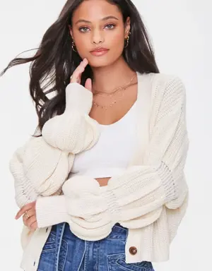 Forever 21 Marie Sleeve Cardigan Sweater Ivory