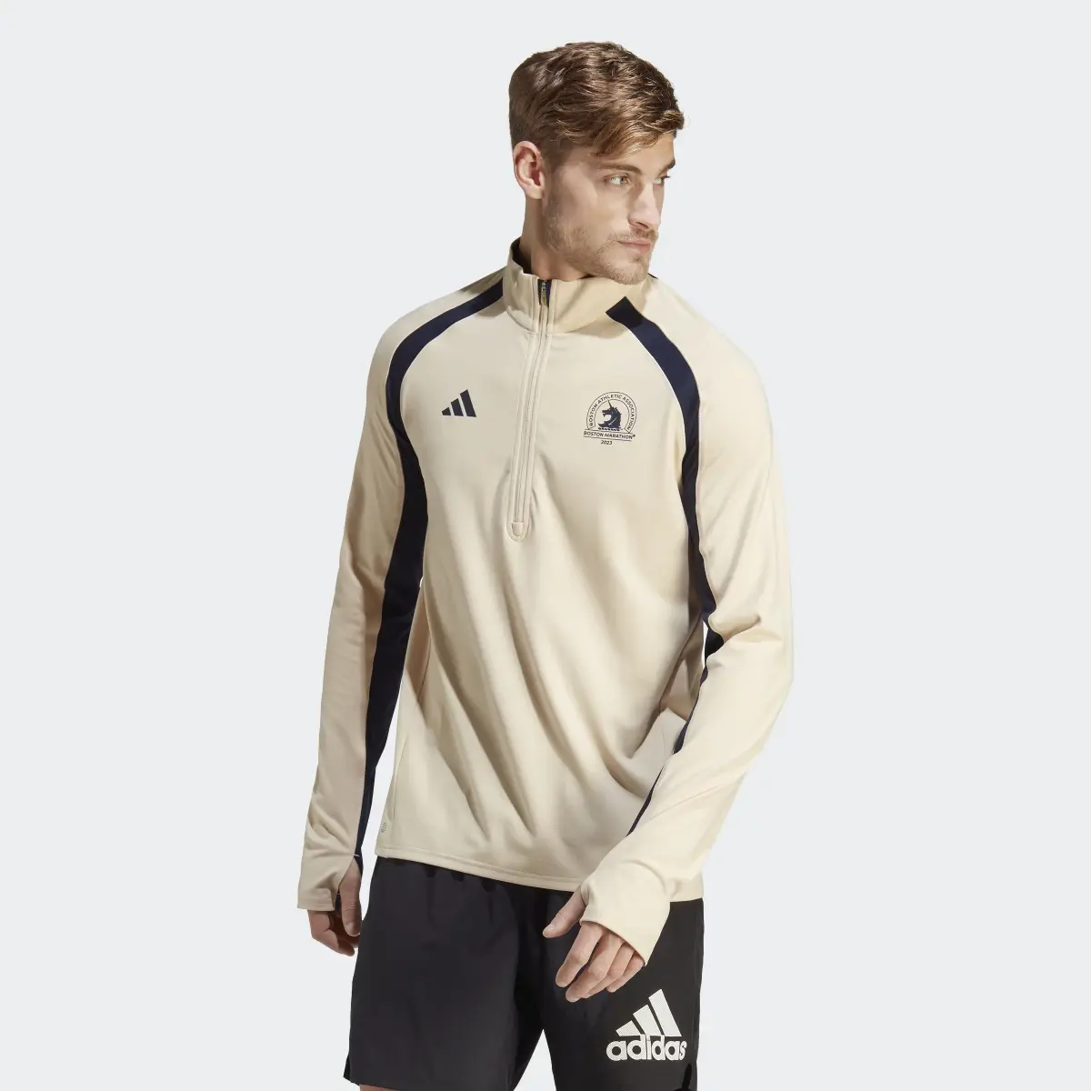 Adidas Boston Marathon® 1/2-Zip Long Sleeve Running Tee. 2