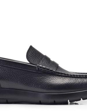 Hakiki Deri Siyah Günlük Loafer Erkek Ayakkabı -10920-