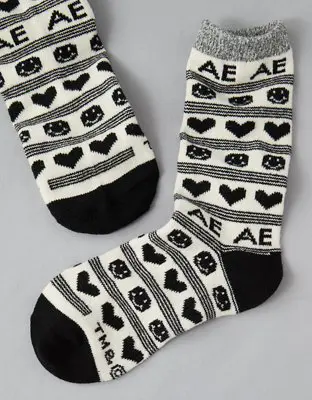 American Eagle Smiley® Heart Crew Sock. 2