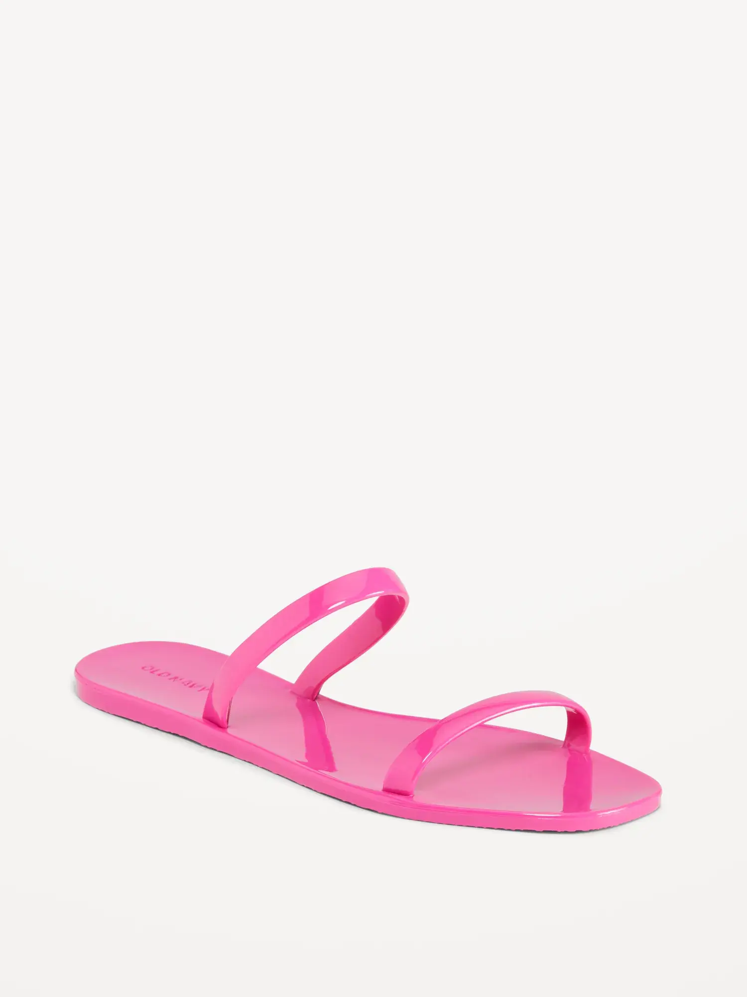 Old Navy Shiny-Jelly Slide Sandals for Women pink. 1