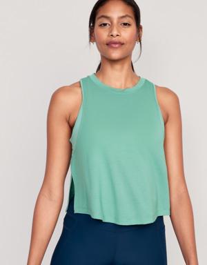 Sleeveless UltraLite All-Day Performance Cropped Top for Women green