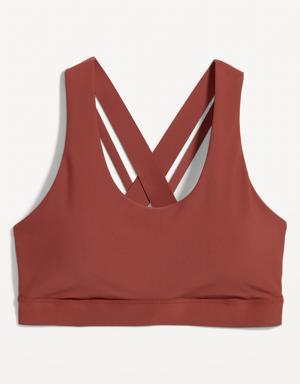 Old Navy Medium-Support PowerSoft Strappy Sports Bra for Women 2X-4X orange