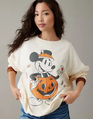 Oversized Halloween Mickey Graphic Sweatshirt