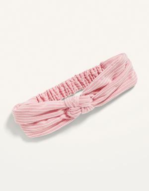 Fabric-Covered Bow-Tie Headband for Toddler Girls pink