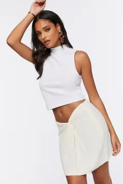 Forever 21 Forever 21 Twisted Mini Skirt Vanilla. 2