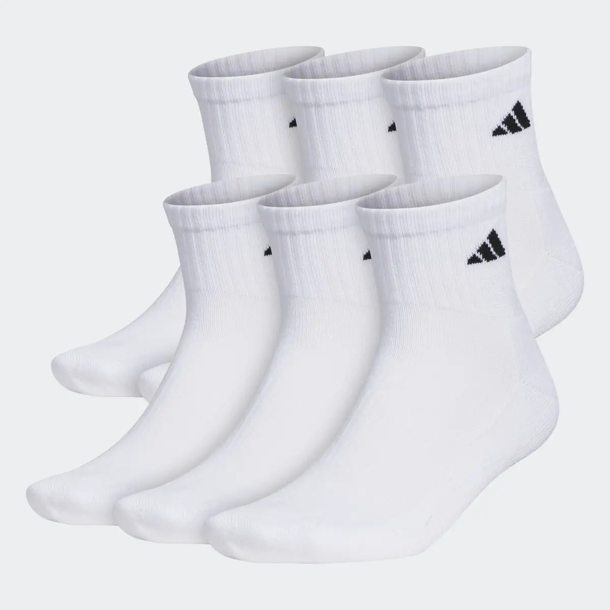 Adidas Athletic Cushioned Quarter Socks 6 Pairs. 2