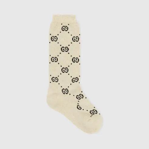 Gucci Children's cotton GG lamé socks. 1