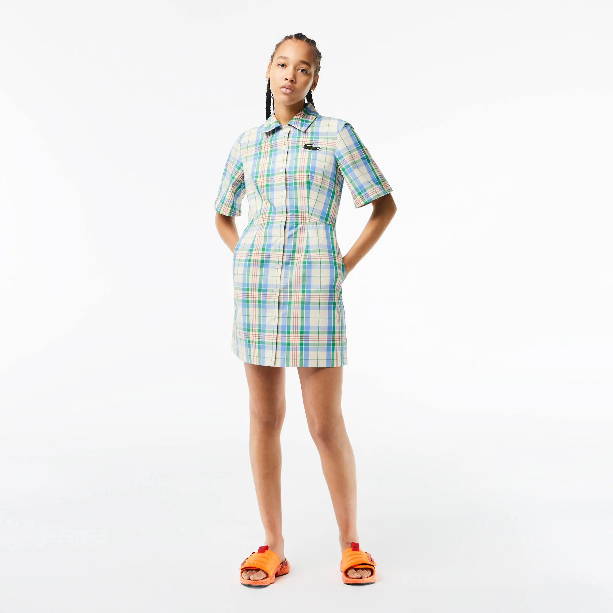 Lacoste Women’s Lacoste Cotton Blend Checkerboard Dress. 1