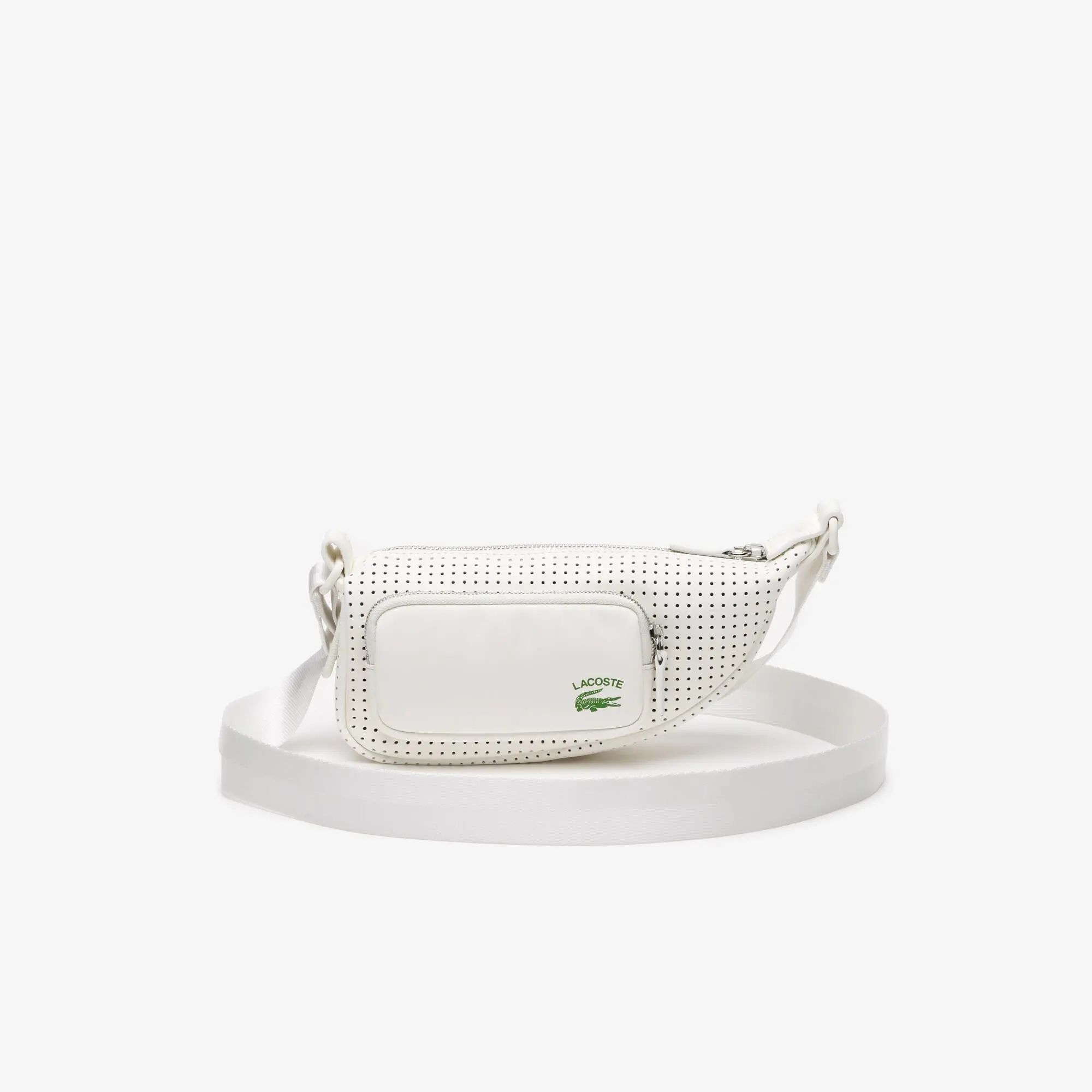 Lacoste Unisex Lacoste Perforated Shoulder Bag - Small. 1 Lacoste Unisex Lacoste Perforated Shoulder Bag - Small. 1
