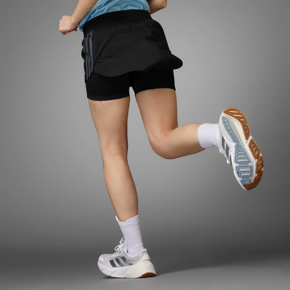 Adidas Jupe-short de running Run Icons 3 bandes. 2
