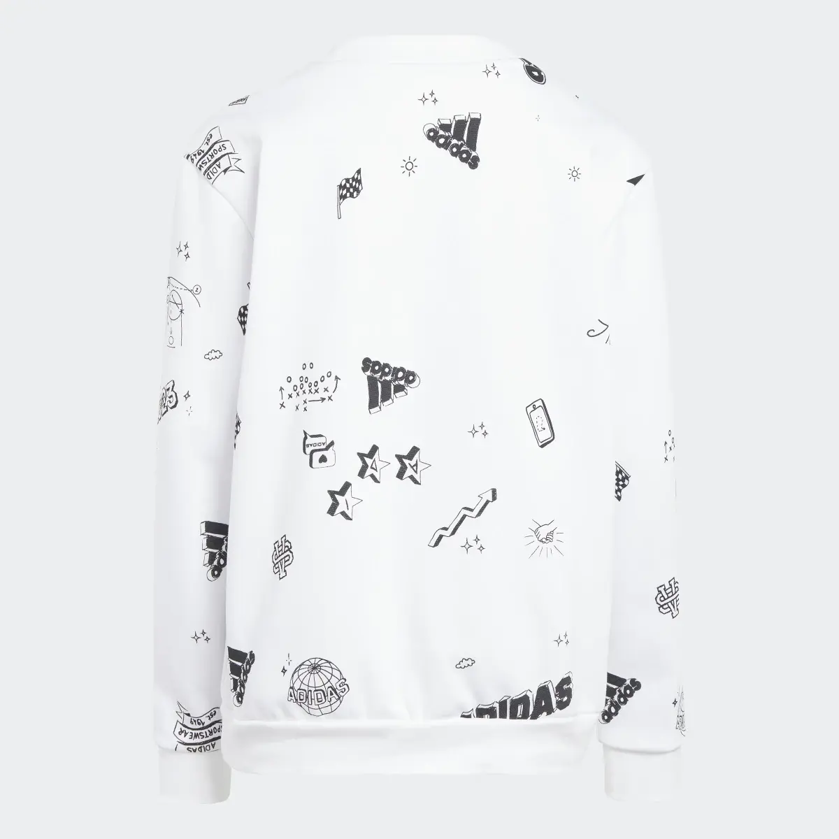 Adidas Brand Love Allover Print Crew Sweatshirt Kids. 2