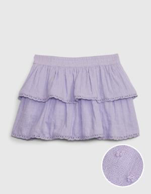 Toddler Swiss Dot Tiered Skirt purple