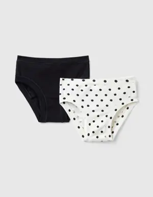 two pairs of underwear in stretch organic cotton