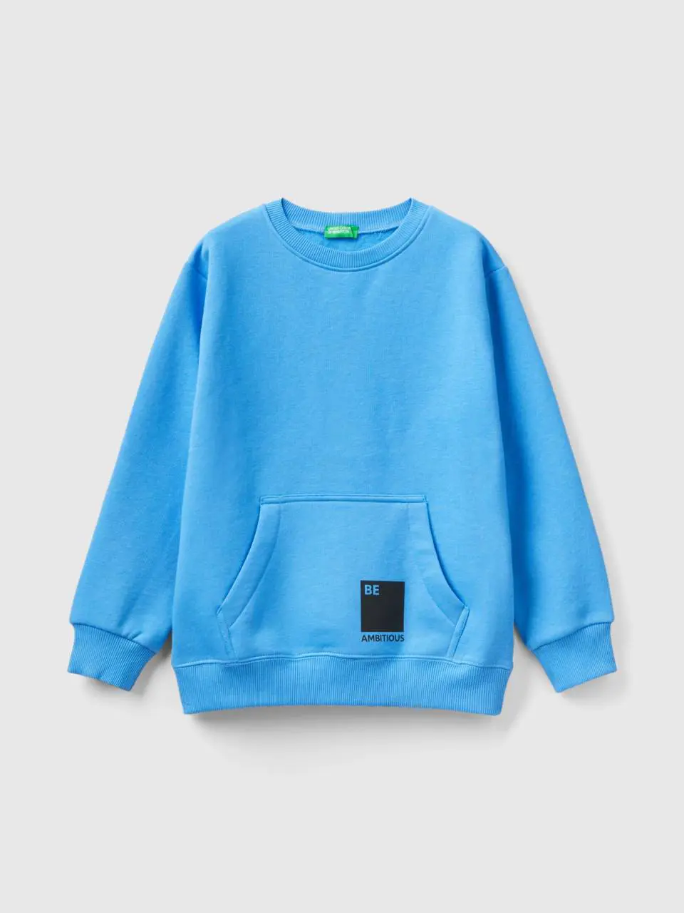 Benetton warm regular fit sweatshirt with print. 1