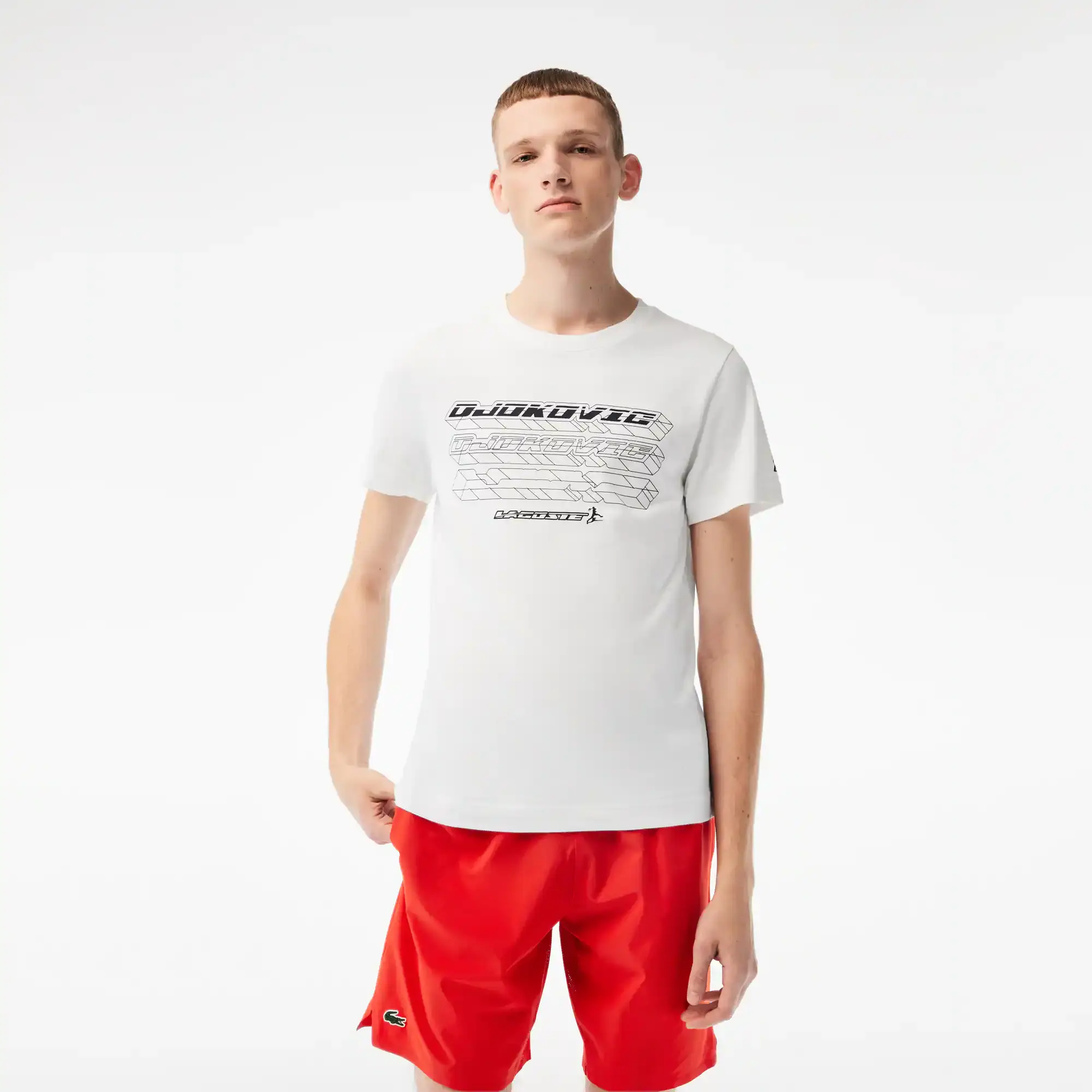 Lacoste Men’s Lacoste Tennis x Novak Djokovic Regular Fit T-Shirt and Cap Pack. 1