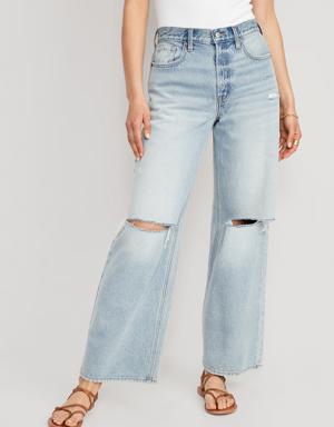 Extra High-Waisted Baggy Wide-Leg Jeans blue