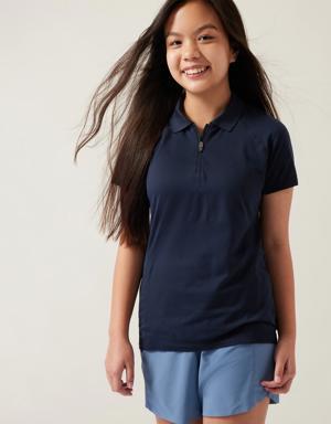 Girl Power Up Seamless Short Sleeve Polo blue