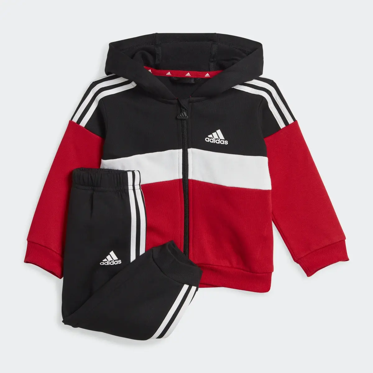 Adidas Tiberio 3-Stripes Colorblock Fleece Tracksuit Kids. 2