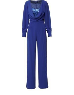 Saxe Blue Jumpsuit with Sequin Detail