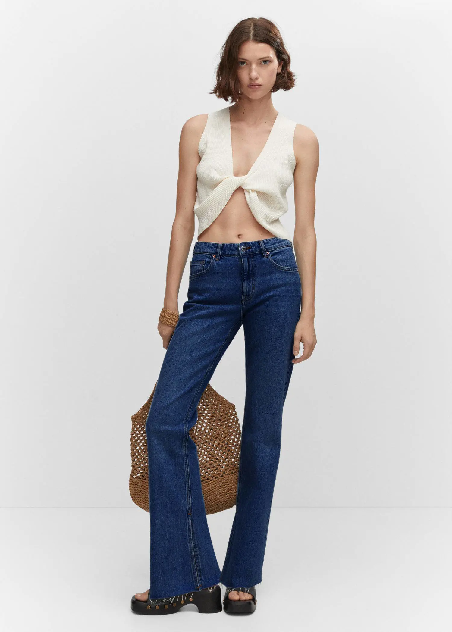 Mango Jean flare taille normale fentes. 1
