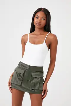 Forever 21 Forever 21 Satin Cargo Skort Nine Iron. 2