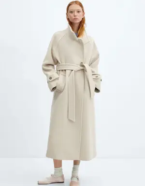 Turtleneck virgin wool coat