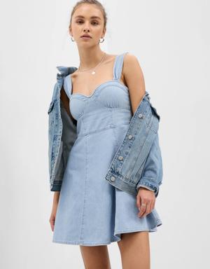 PROJECT GAP Sweetheart Denim Mini Dress blue