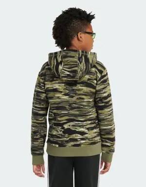 Long Sleeve Liquid Camo Printed Pullover Hoodie