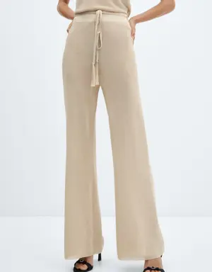 Lurex-knit flared trousers