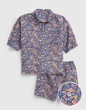 Kids 100% Recycled Floral PJ Shorts Set multi