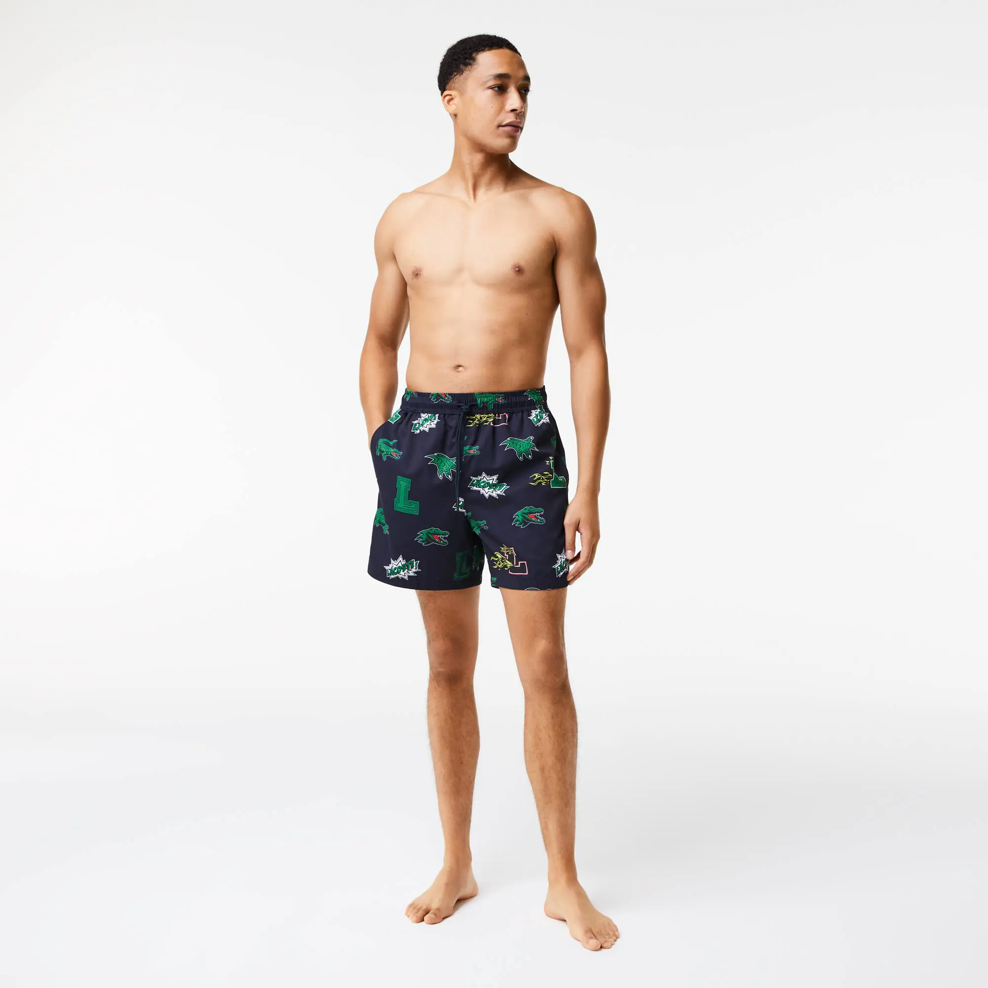 Lacoste Men's Lacoste Holiday Mesh Lined Swimming Trunks. 1