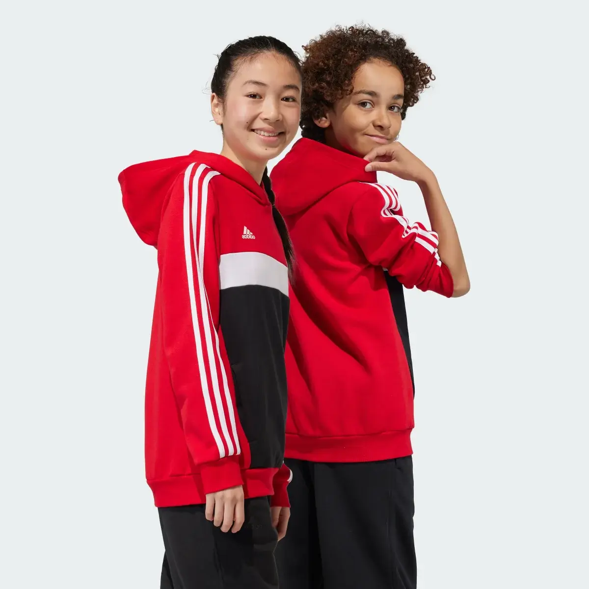 Adidas Sweat-shirt à capuche molleton Tiberio 3 bandes Colorblock Enfants. 2