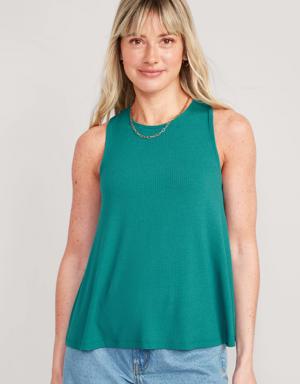 Old Navy Luxe High-Neck Twist-Back Tank Top for Women black