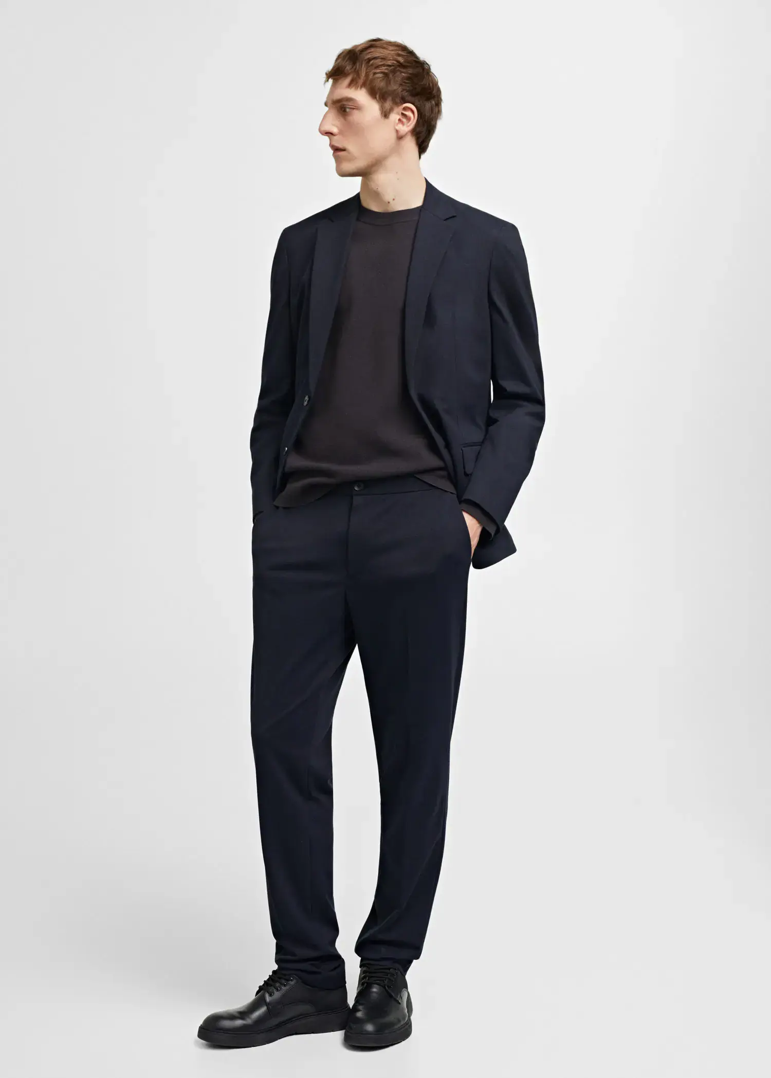 Mango Slim-fit cotton suit trousers. 1