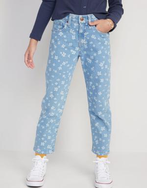 Printed High-Waisted O.G. Straight Jeans for Girls blue