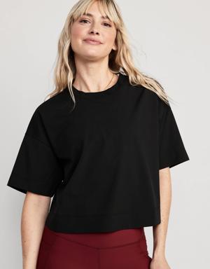 StretchTech Cropped T-Shirt for Women black
