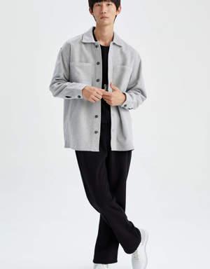 Oversize Fit Oduncu Uzun Kollu Gömlek