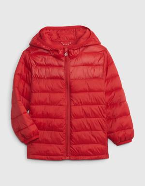 Toddler 100% Recycled Lightweight Puffer Jacket red
