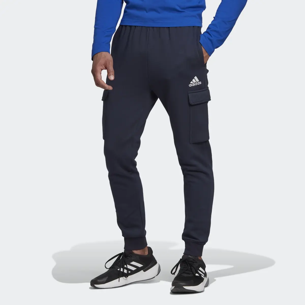 Adidas Essentials Fleece Regular Tapered Cargo Pants. 1