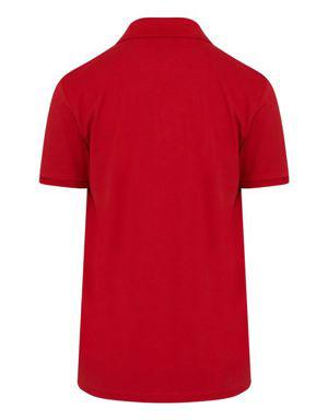 Kırmızı Regular Fit Düz 100% Pamuk Polo Yaka Tişört