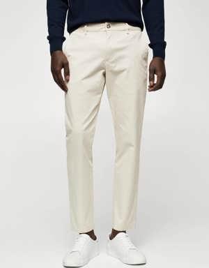 Cotton tapered crop pants