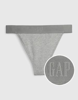 Gap Stretch Cotton Gap Logo Thong gray