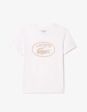 Kids' Lacoste Contrast Branded Cotton Jersey T-shirt