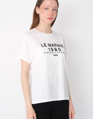 LE MARAİS 1980 Yazılı T-shirt
