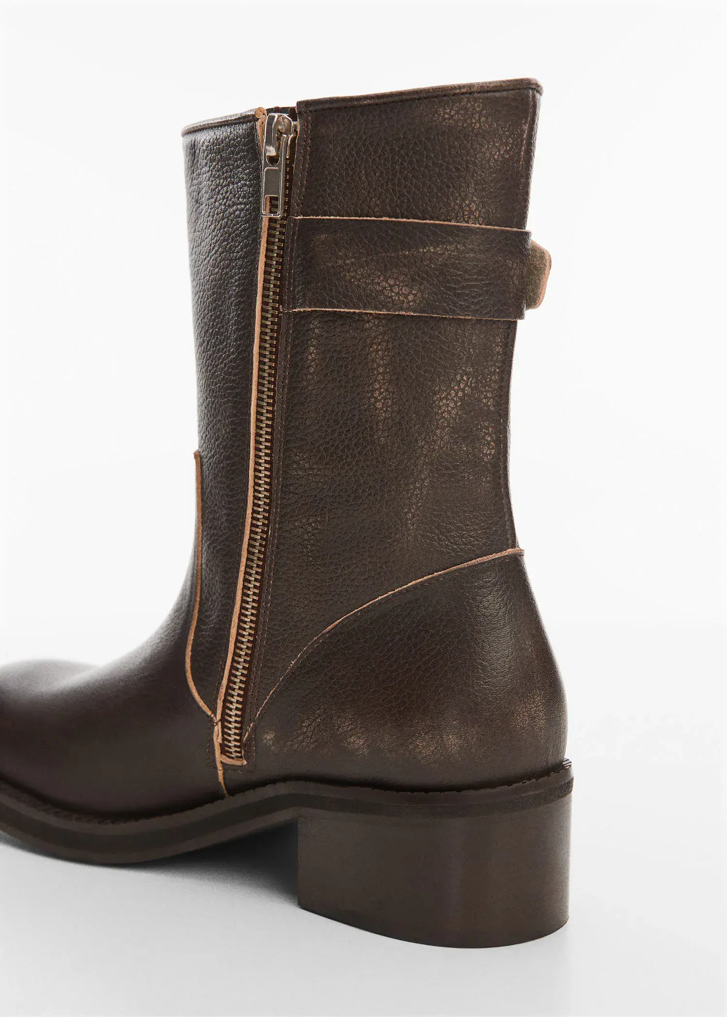 Mango Leather biker ankle boots. 3